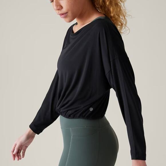 Athleta Cool Down Top In Black NWT - Picture 4 of 8